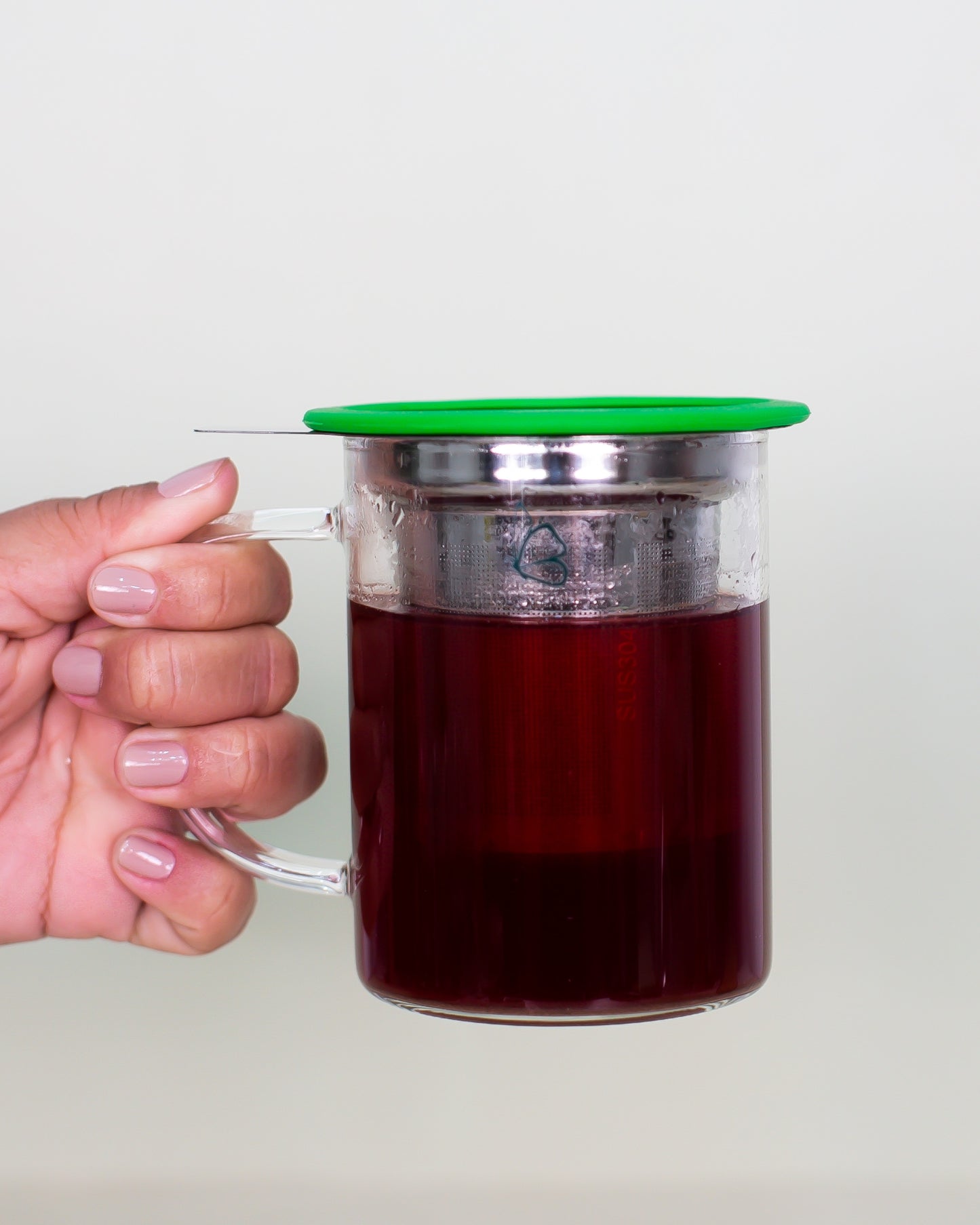 Kit com Caneca + Filtro Infusor com Protetor de Silicone Verde