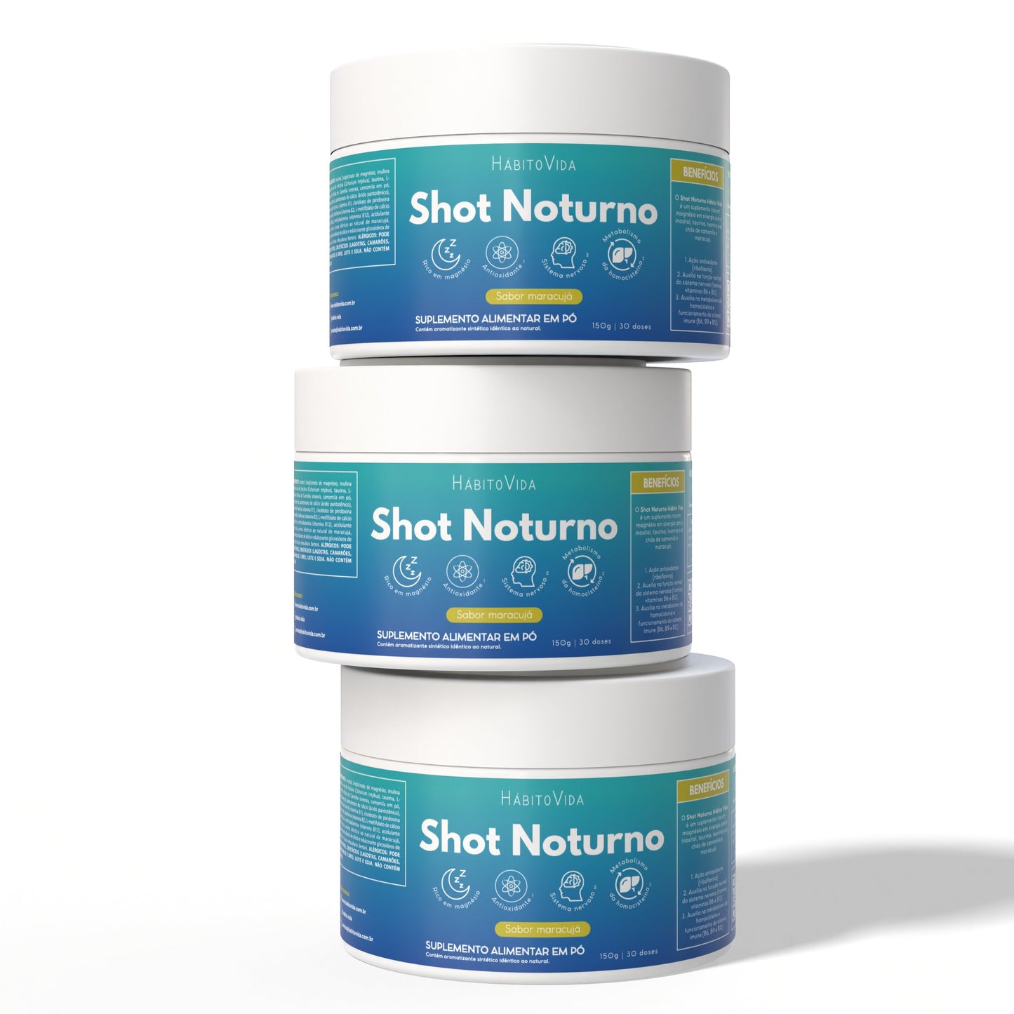 Kit com 3 Shots Noturno - Sabor Maracujá