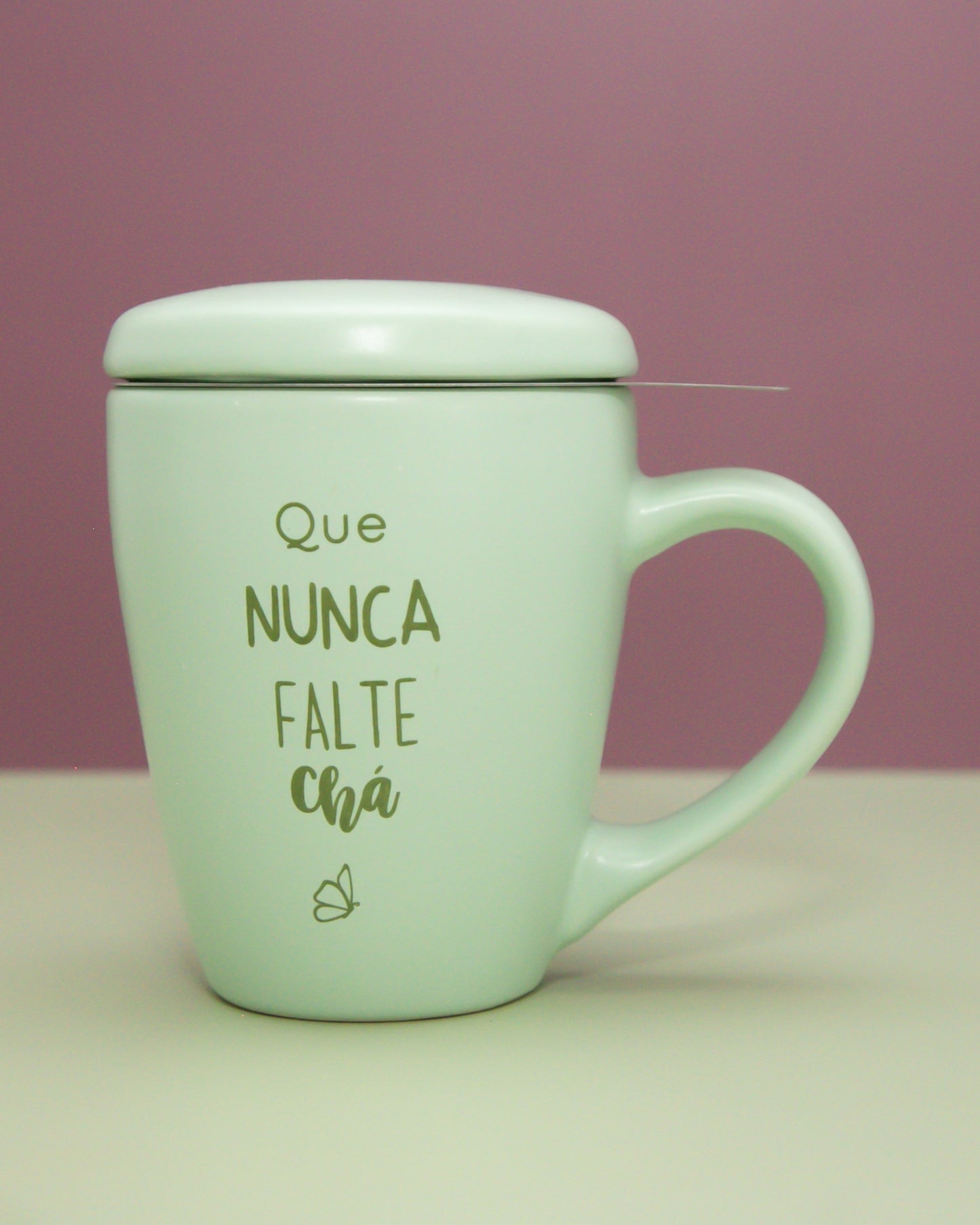 Kit Caneca Candy Verde + Filtro Infusor