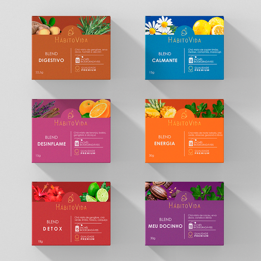Kit Completo com 6 Blends em Sachês- Linha Premium
