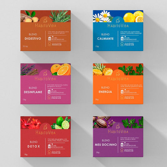 Kit Completo com 6 Blends em Sachês- Linha Premium