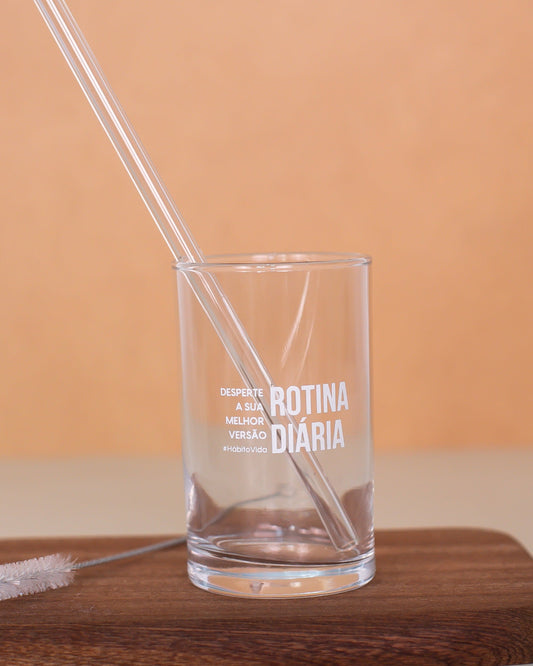 Kit Copinho para Shot + Canudo de Vidro com Escovinha