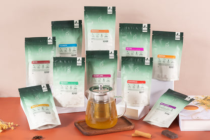 Kit Completo com 10 Blends + Chaleira de Vidro com Infusor de Chá