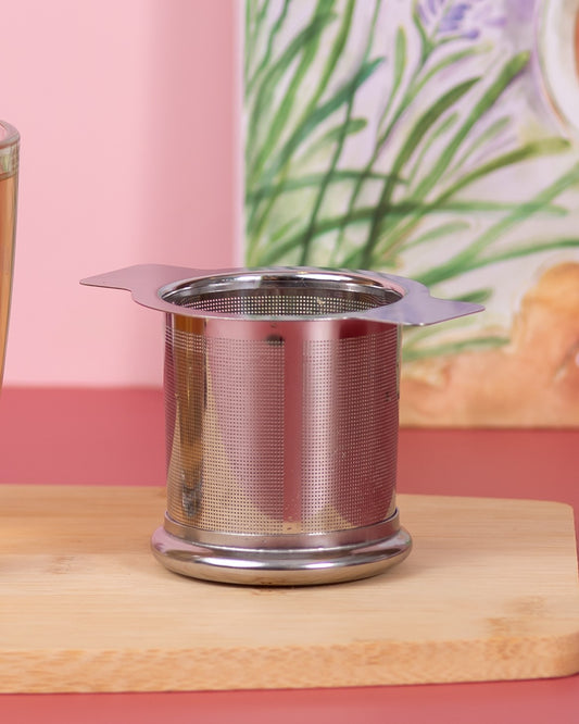 Filtro Infusor de Chá de Aço Inox - com Tampa