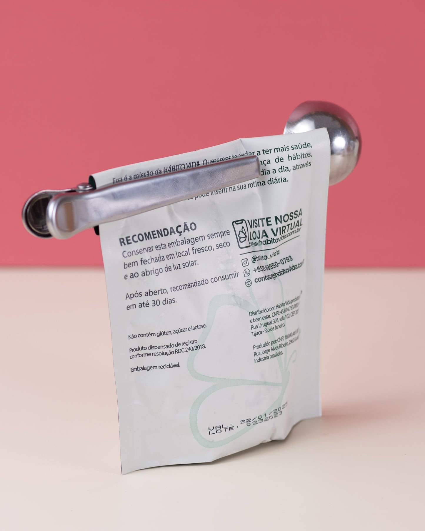 Colher Medidora para Chá - com Grampo Prendedor