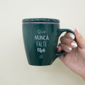 Caneca Porcelana Verde - com Tampa - 300ml