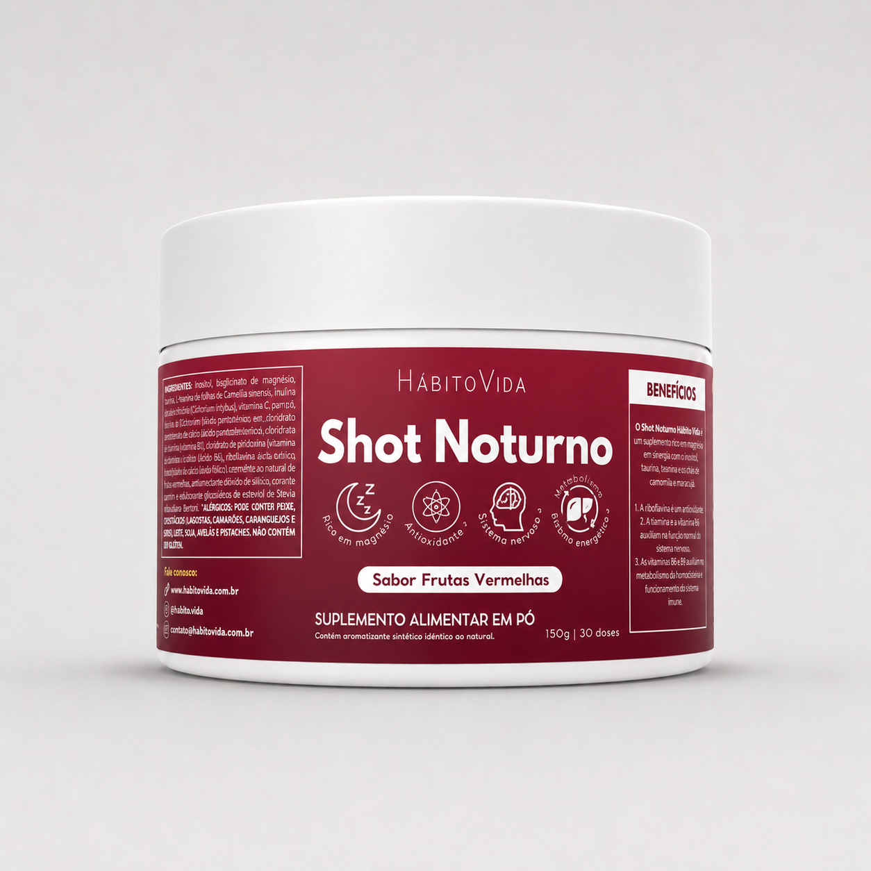 Shot Noturno 30 Doses - Sabor Frutas Vermelhas