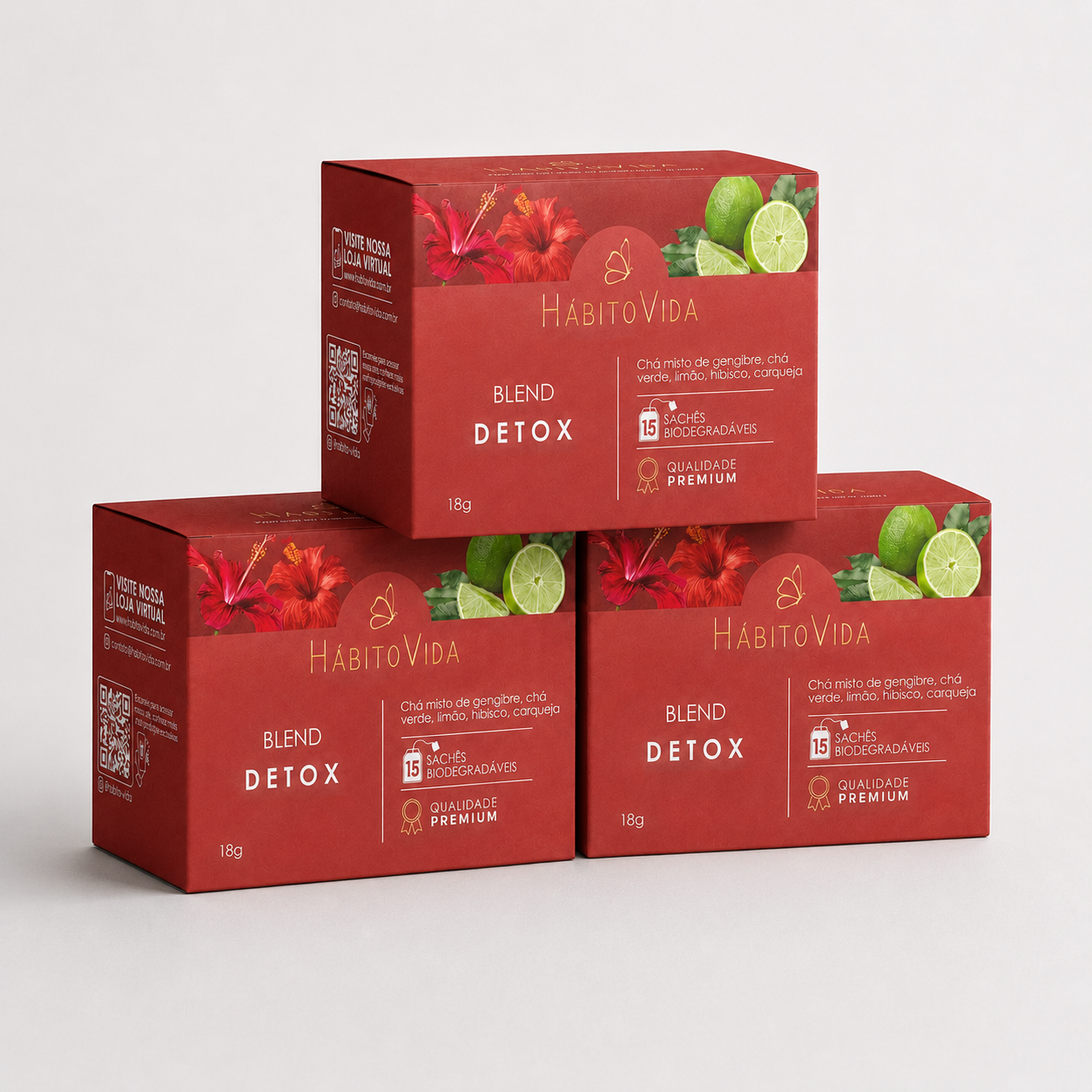 Kit Detox Natural - Blend de Chá Detox  - 15 Sachês - Com 3 UNS