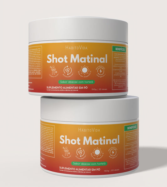 Kit com 2 Shots Matinal - Sabor Abacaxi C/ Hortelã