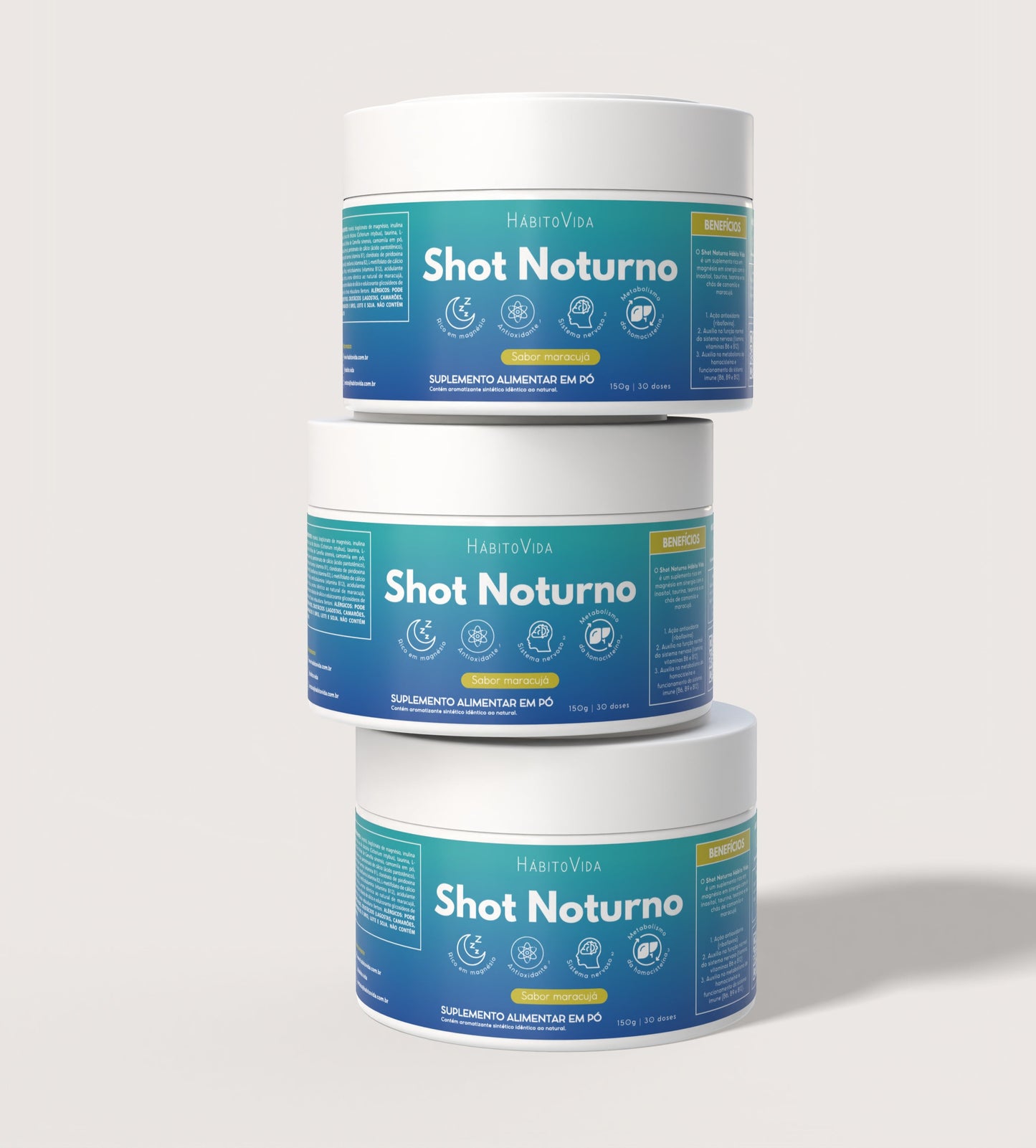 Kit com 3 Shots Noturno - Sabor Maracujá