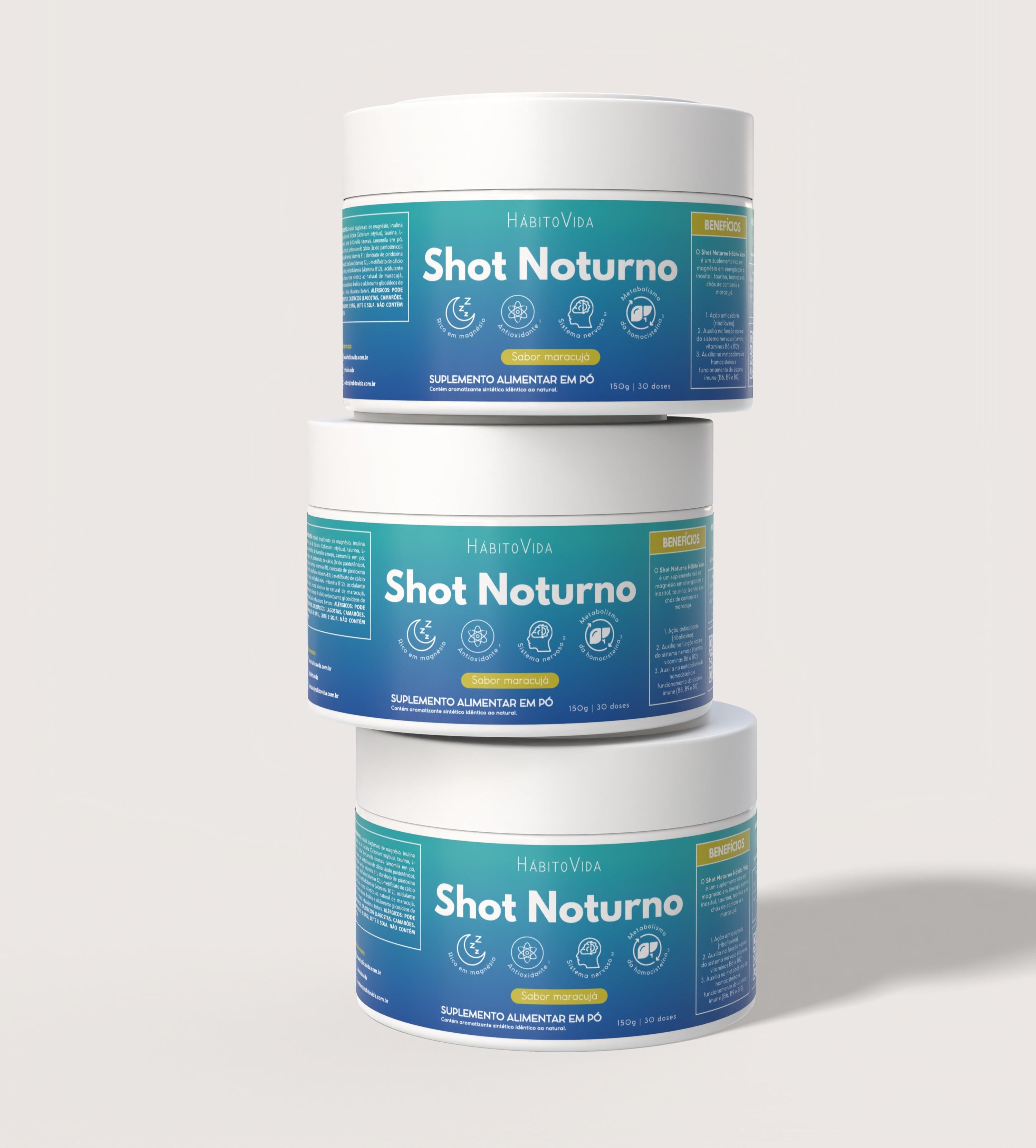 Kit com 3 Shots Noturno - Sabor Maracujá