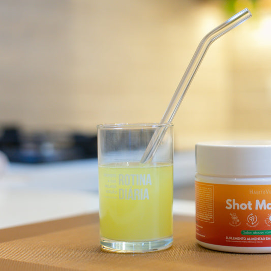 Kit Copinho para Shot + Canudo de Vidro com Escovinha