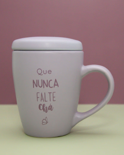 Caneca Candy Lilás - com Tampa - 300ml