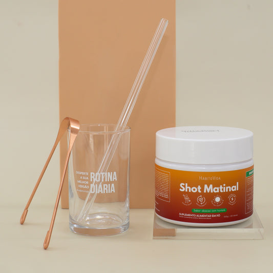 Kit Rotina Matinal  - Combo 1 - Shot Matinal / Copinho para Shot / Raspador de Língua
