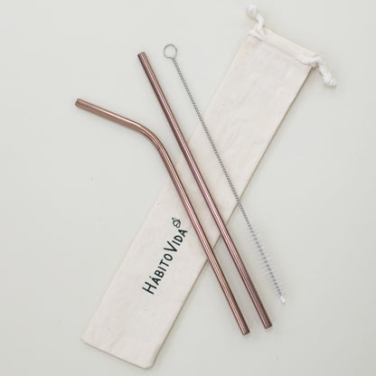 Canudo em Aço Inox - Kit Colorido