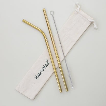 Canudo em Aço Inox - Kit Colorido