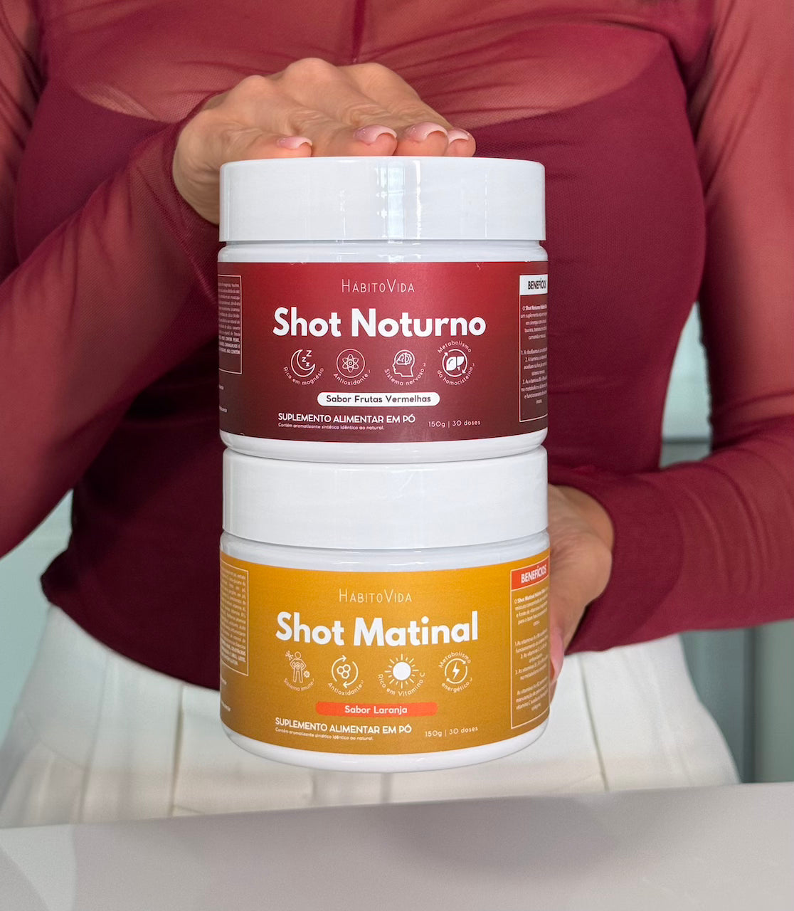 Kits com Shots Matinal e Noturno - Laranja / Frutas Vermelhas