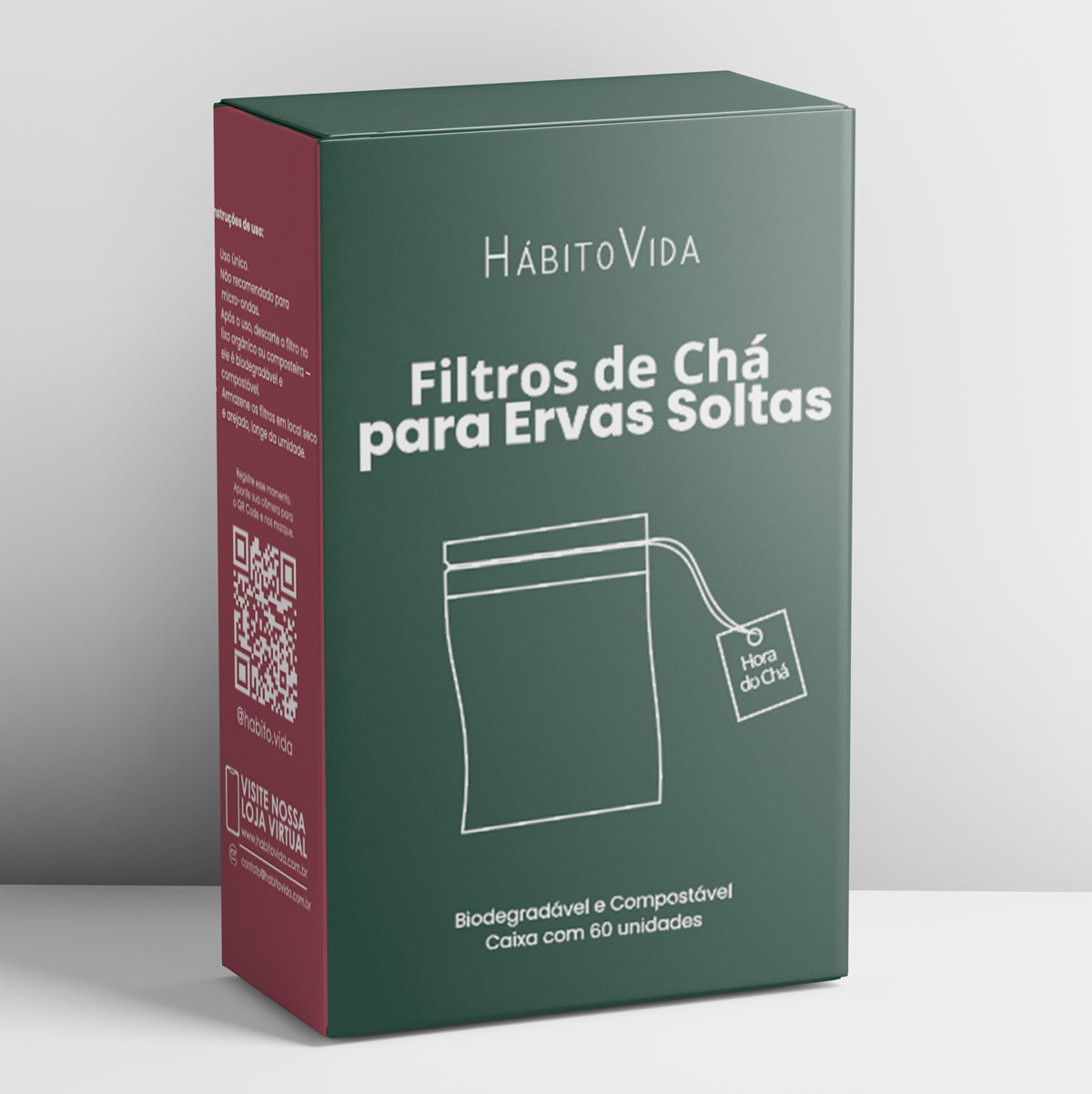 Filtros de Chá Biodegradáveis – Fibra de Milho (60 unidades)