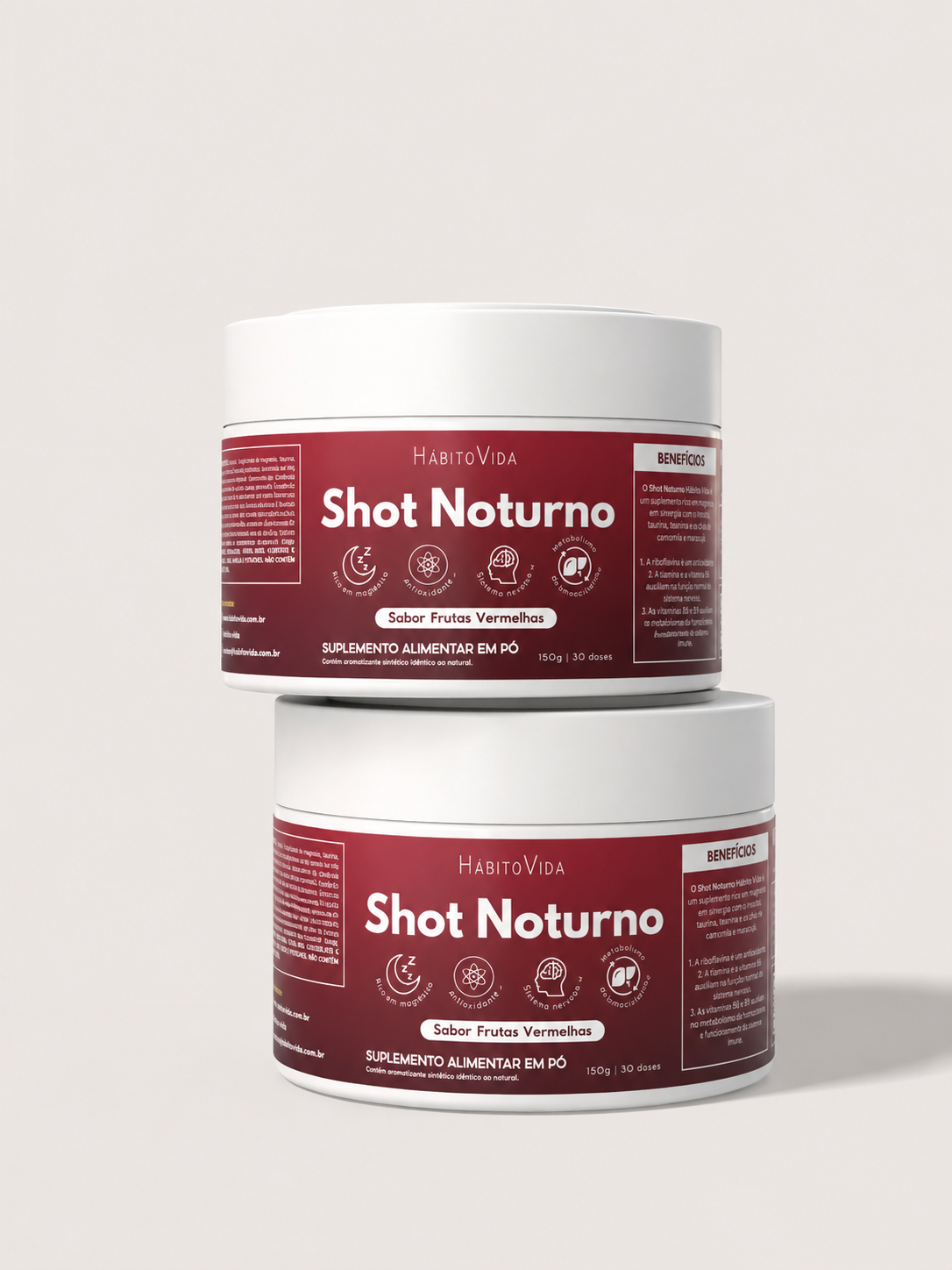 Kit com 2 Shots Noturno - Sabor Frutas Vermelhas