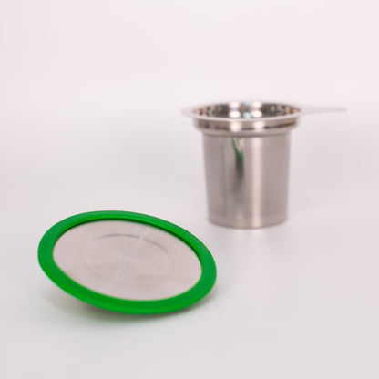 Kit com Caneca + Filtro Infusor com Protetor de Silicone Verde